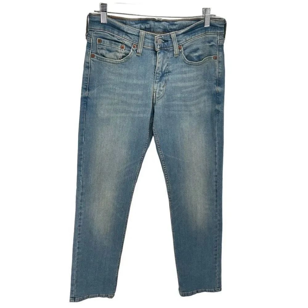 Levi's Mens Tapered Leg Jeans Denim Light Wash Cotton Stretch Blue Size 29x32
